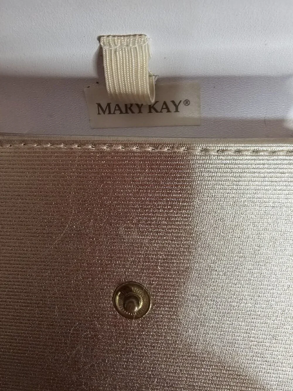 Vintage Mary Kay Champagne Gold Miniture Lipstick Makeup Pouch 4.5x5